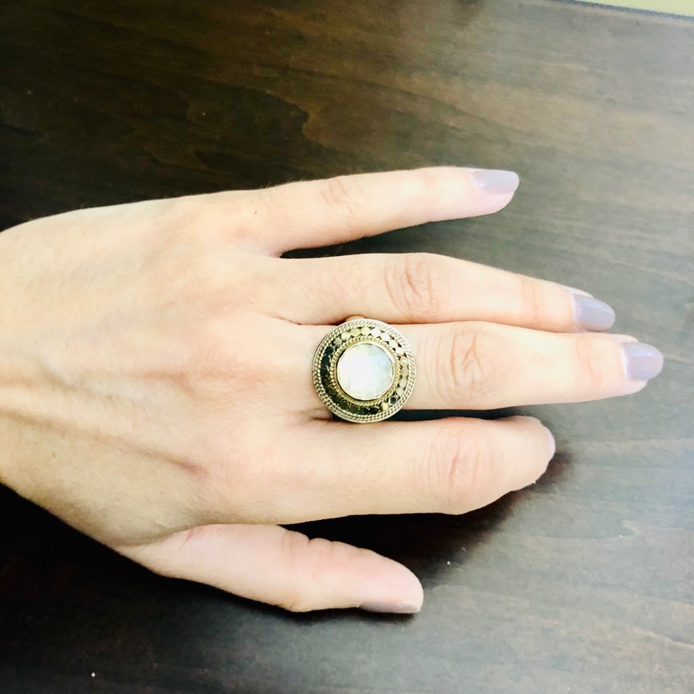 Anna Beck SS and 18k plated Moonstone Ring